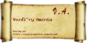 Vozáry Aminta névjegykártya